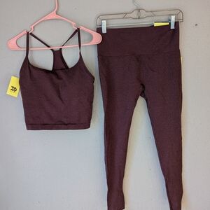 All in Motion Women's Maroon Leggings and Top Set